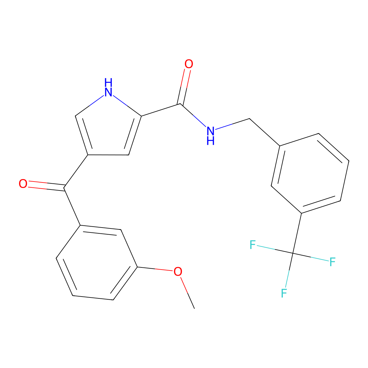 4-(3-methoxybenzoyl)-N-[3-(trifluoromethyl)benzyl]-1H-pyrrole-2-carboxamide molecular structure, CAS 478078-84-1