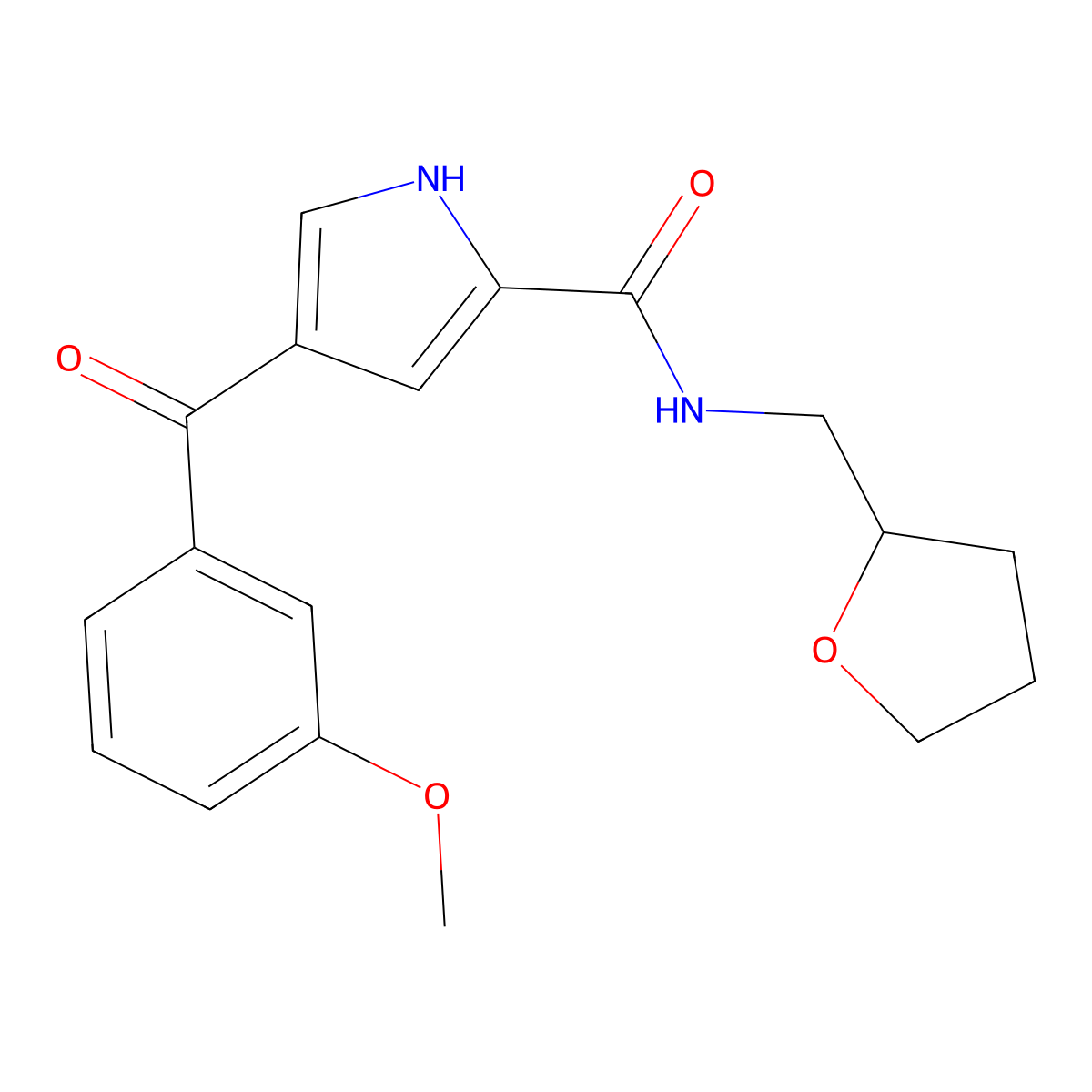 4-(3-methoxybenzoyl)-N-(tetrahydro-2-furanylmethyl)-1H-pyrrole-2-carboxamide molecular structure, CAS 478078-91-0