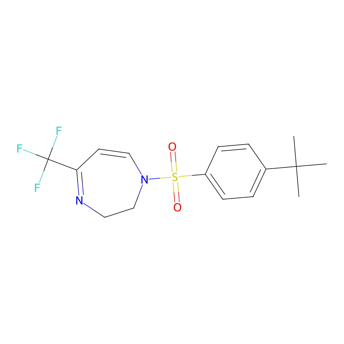 1-{[4-(tert-butyl)phenyl]sulfonyl}-5-(trifluoromethyl)-2,3-dihydro-1H-1,4-diazepine molecular structure, CAS 478078-94-3