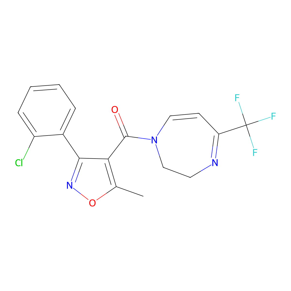 [3-(2-chlorophenyl)-5-methyl-4-isoxazolyl][5-(trifluoromethyl)-2,3-dihydro-1H-1,4-diazepin-1-yl]methanone molecular structure, CAS 478078-95-4