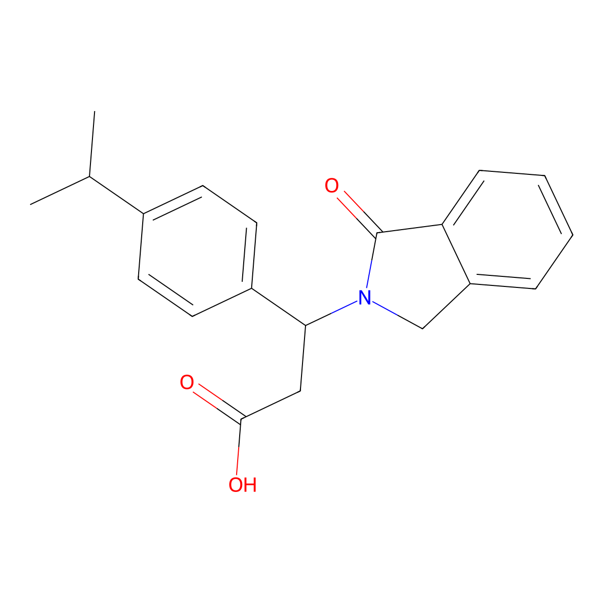 3-(4-isopropylphenyl)-3-(1-oxo-1,3-dihydro-2H-isoindol-2-yl)propanoic acid molecular structure, CAS 478079-07-1