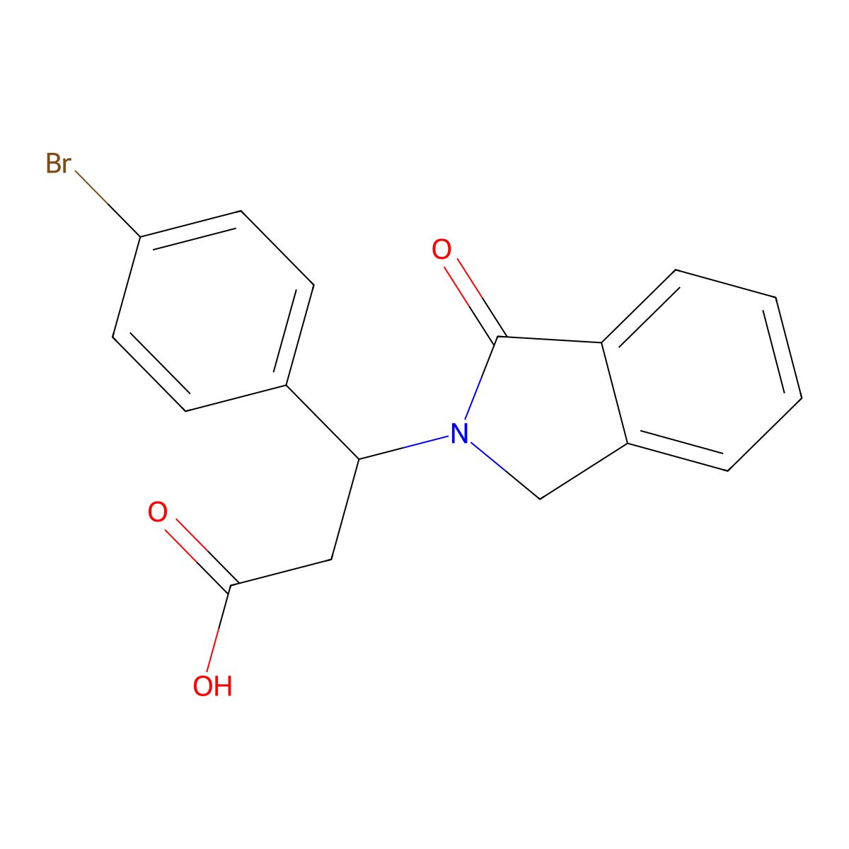 3-(4-bromophenyl)-3-(1-oxo-1,3-dihydro-2H-isoindol-2-yl)propanoic acid molecular structure, CAS 478079-08-2