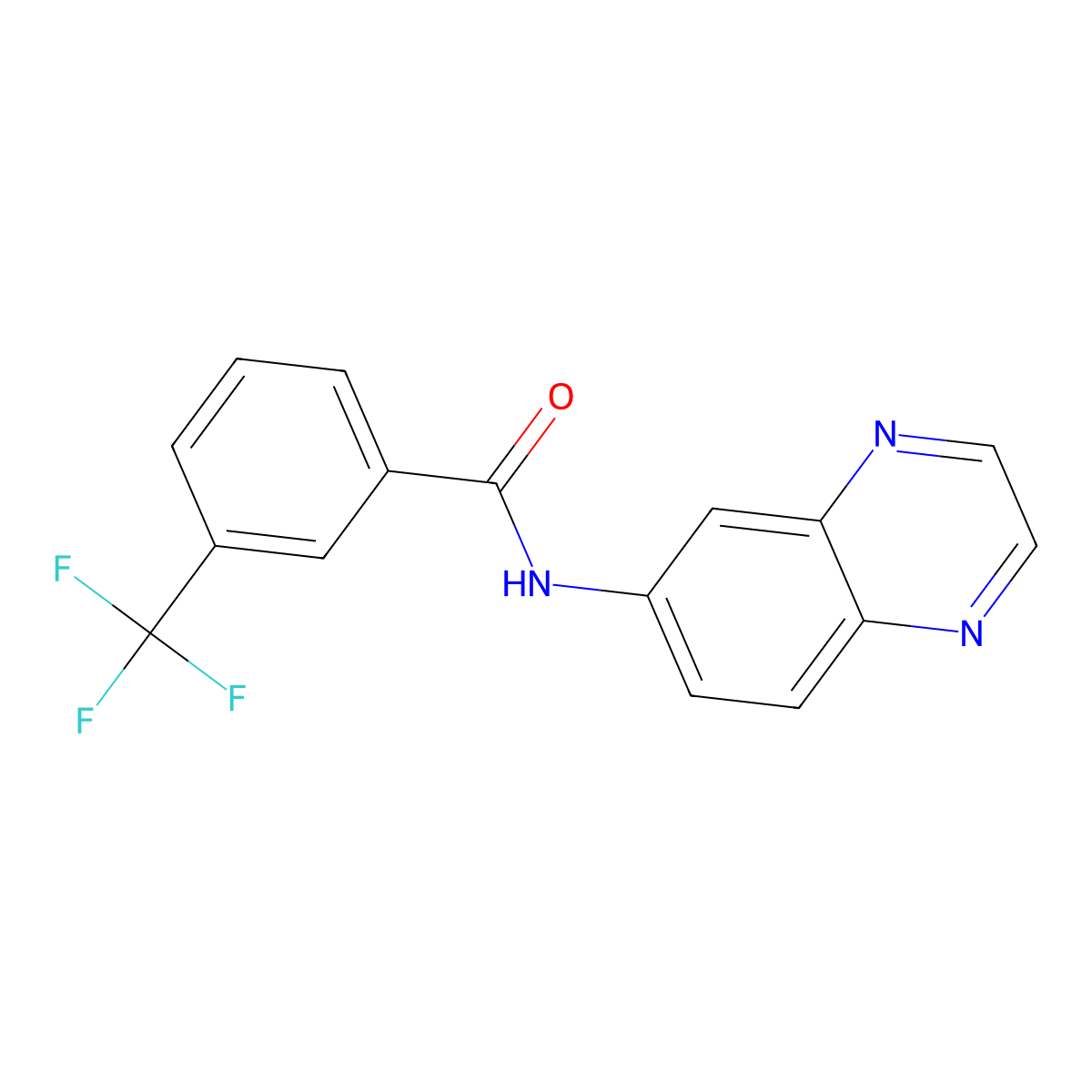 N-(6-quinoxalinyl)-3-(trifluoromethyl)benzenecarboxamide molecular structure, CAS 478079-10-6