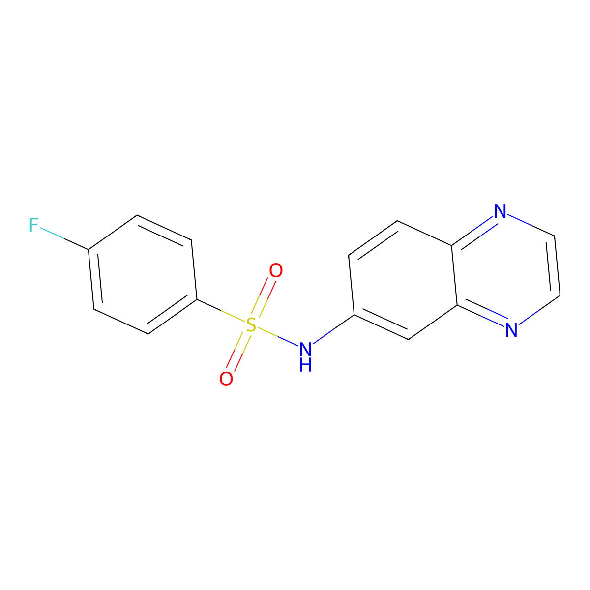 4-fluoro-N-(6-quinoxalinyl)benzenesulfonamide molecular structure, CAS 478079-12-8