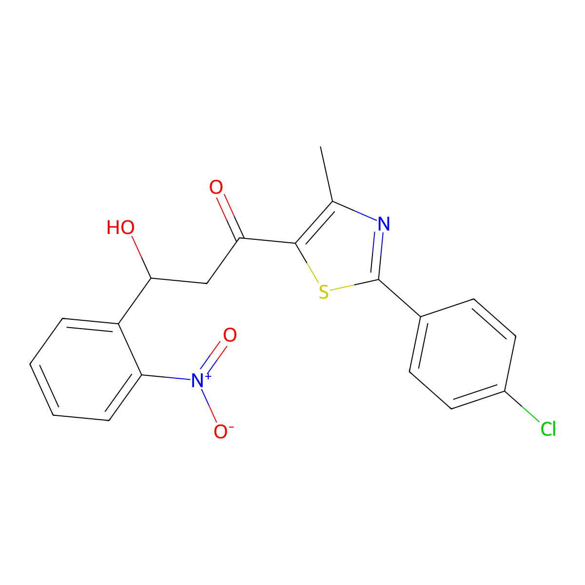 1-[2-(4-Chlorophenyl)-4-methyl-1,3-thiazol-5-yl]-3-hydroxy-3-(2-nitrophenyl)propan-1-one molecular structure, CAS 478079-15-1