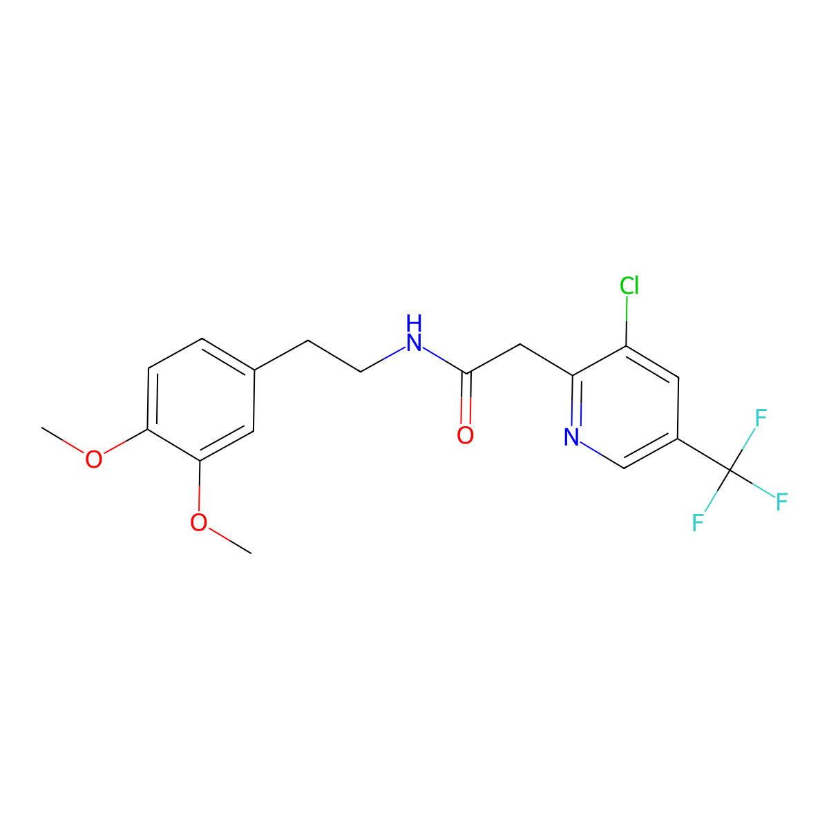 2-[3-chloro-5-(trifluoromethyl)pyridin-2-yl]-N-[2-(3,4-dimethoxyphenyl)ethyl]acetamide molecular structure, CAS 478079-17-3