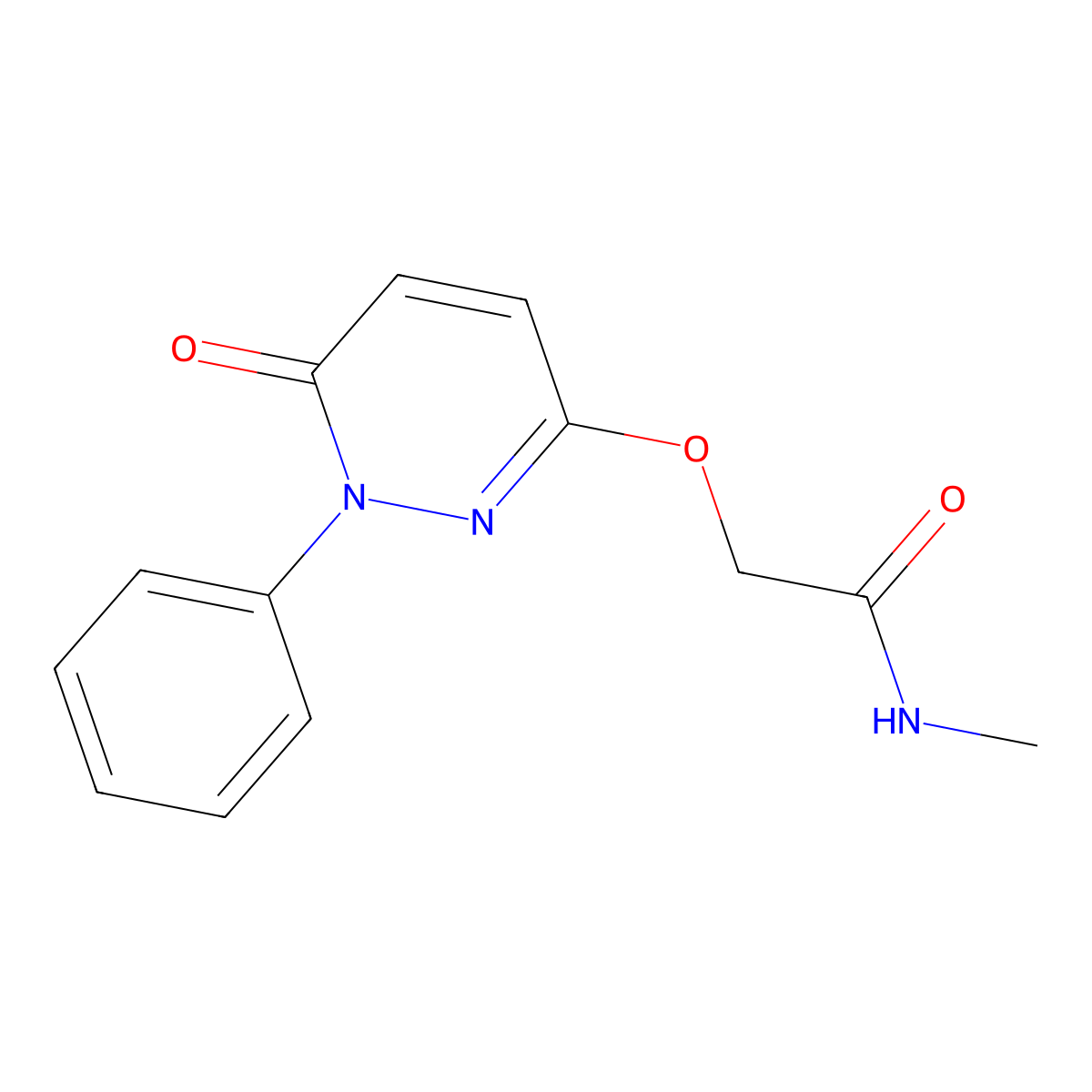 N-methyl-2-[(6-oxo-1-phenyl-1,6-dihydro-3-pyridazinyl)oxy]acetamide molecular structure, CAS 478079-22-0
