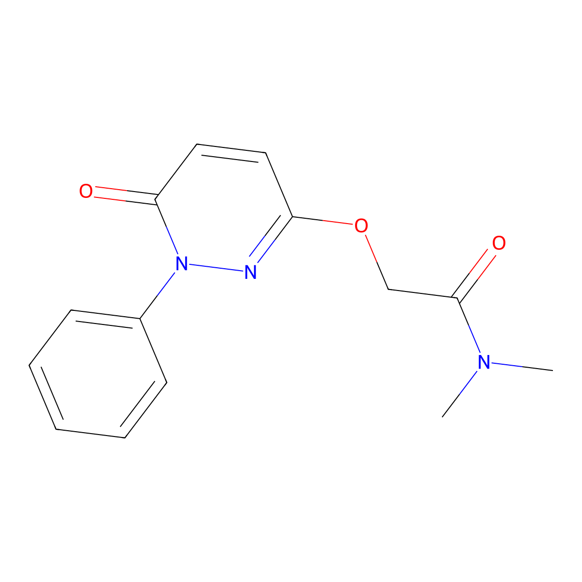 N,N-dimethyl-2-[(6-oxo-1-phenyl-1,6-dihydro-3-pyridazinyl)oxy]acetamide molecular structure, CAS 478079-24-2