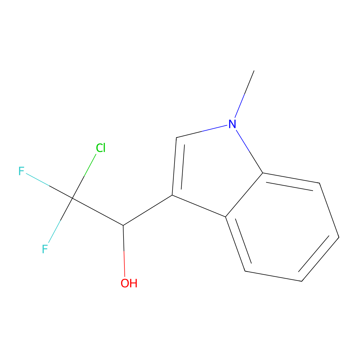 2-chloro-2,2-difluoro-1-(1-methyl-1H-indol-3-yl)-1-ethanol molecular structure, CAS 478079-32-2