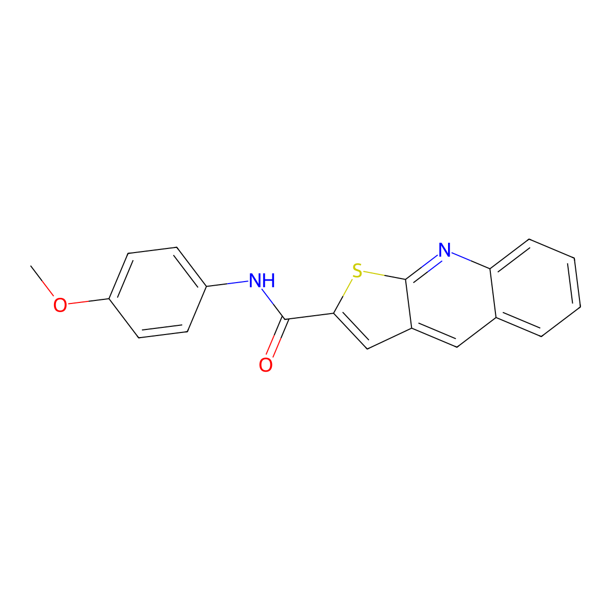 N-(4-methoxyphenyl)thieno[2,3-b]quinoline-2-carboxamide molecular structure, CAS 478079-45-7
