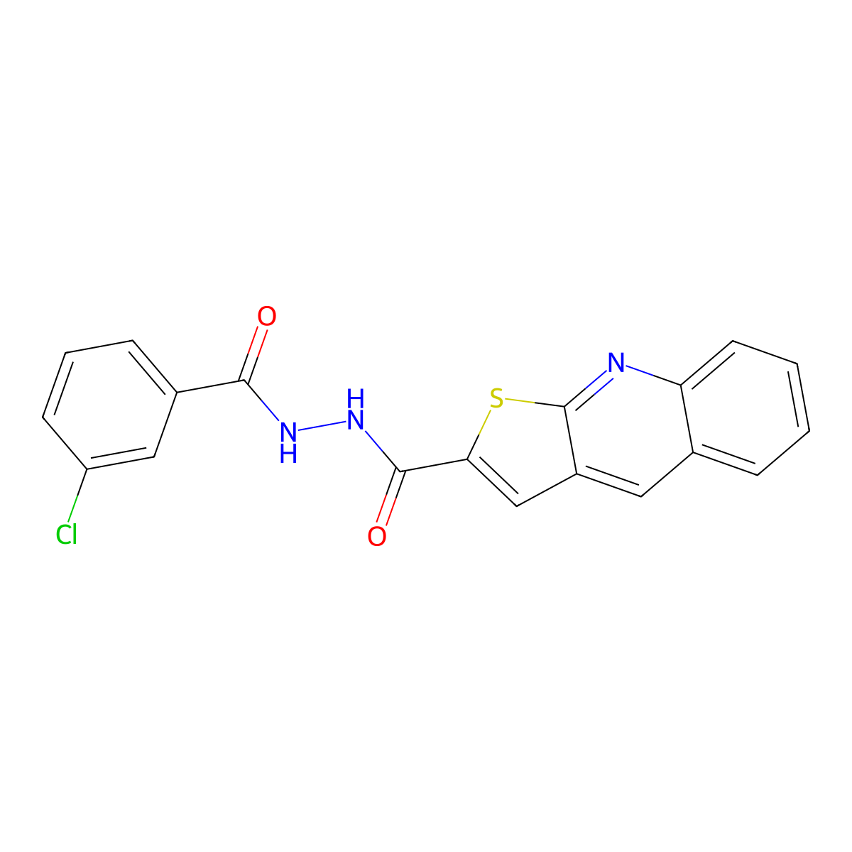 N'-(3-chlorobenzoyl)thieno[2,3-b]quinoline-2-carbohydrazide molecular structure, CAS 478079-50-4