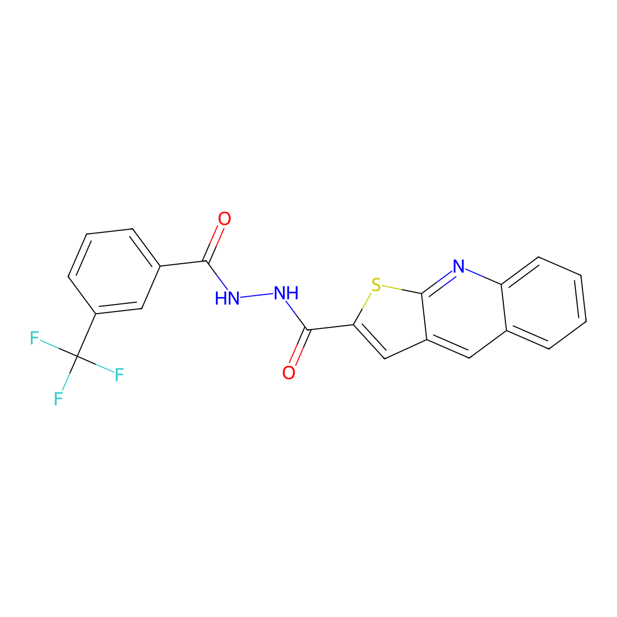 N'-[3-(trifluoromethyl)benzoyl]thieno[2,3-b]quinoline-2-carbohydrazide molecular structure, CAS 478079-51-5