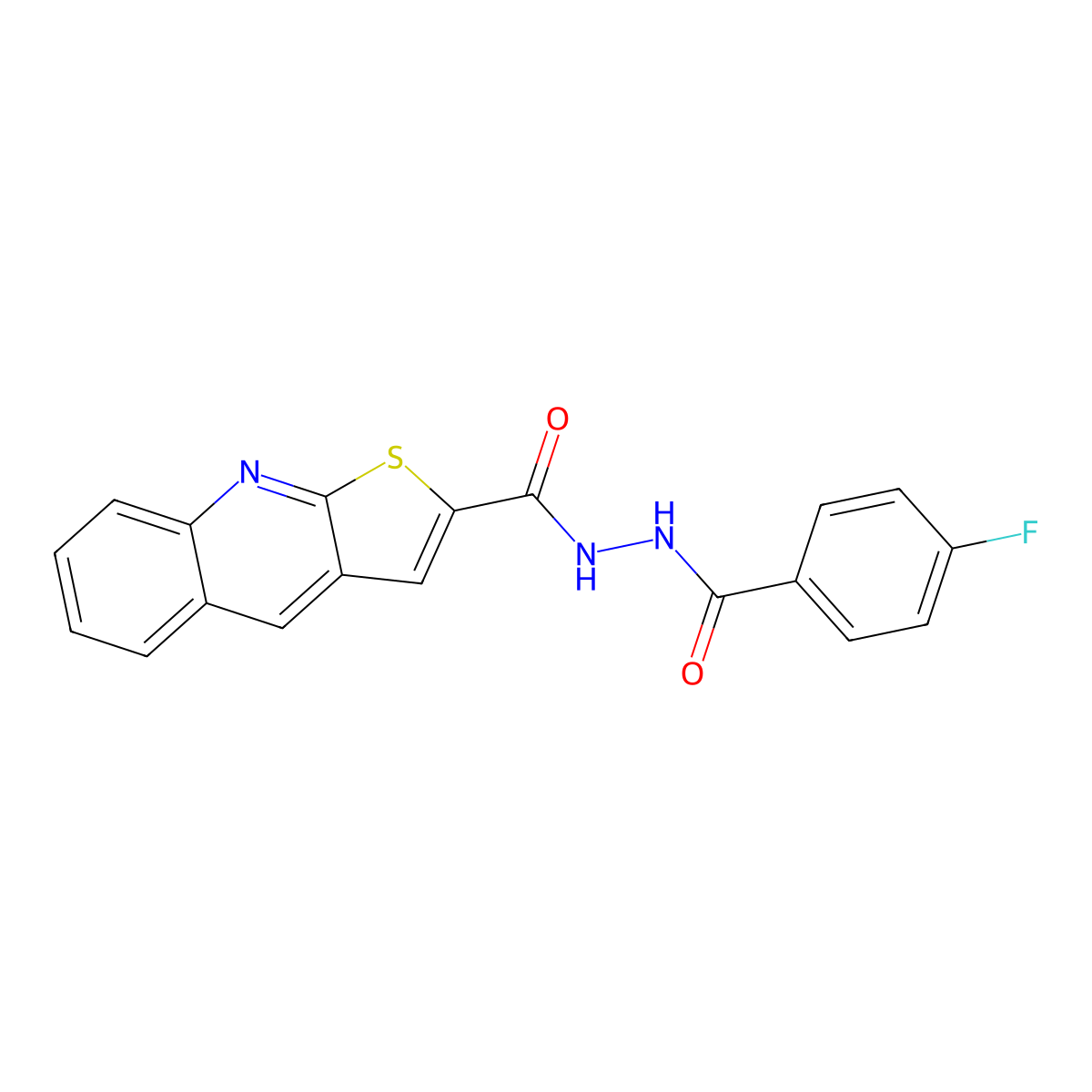N'-(4-fluorobenzoyl)thieno[2,3-b]quinoline-2-carbohydrazide molecular structure, CAS 478079-52-6
