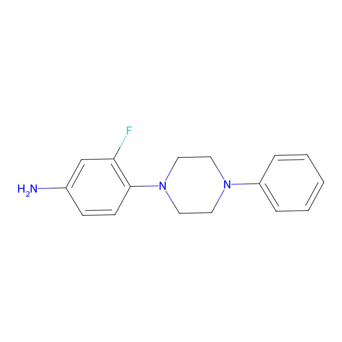 3-Fluoro-4-(4-phenylpiperazin-1-yl)aniline molecular structure, CAS 478079-57-1