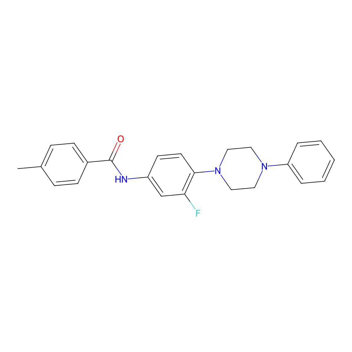 N-[3-fluoro-4-(4-phenylpiperazin-1-yl)phenyl]-4-methylbenzamide molecular structure, CAS 478079-59-3