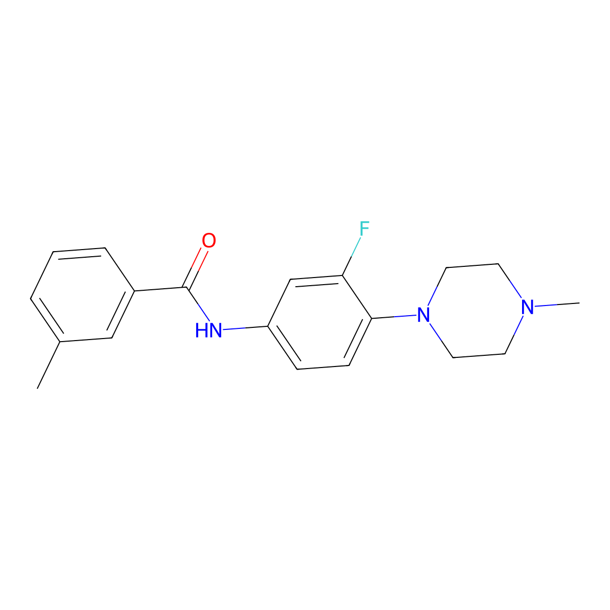 N-[3-fluoro-4-(4-methylpiperazino)phenyl]-3-methylbenzenecarboxamide molecular structure, CAS 478079-60-6