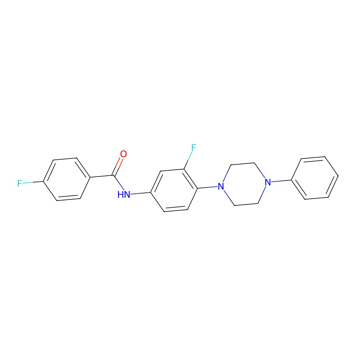 4-fluoro-N-[3-fluoro-4-(4-phenylpiperazin-1-yl)phenyl]benzamide molecular structure, CAS 478079-61-7