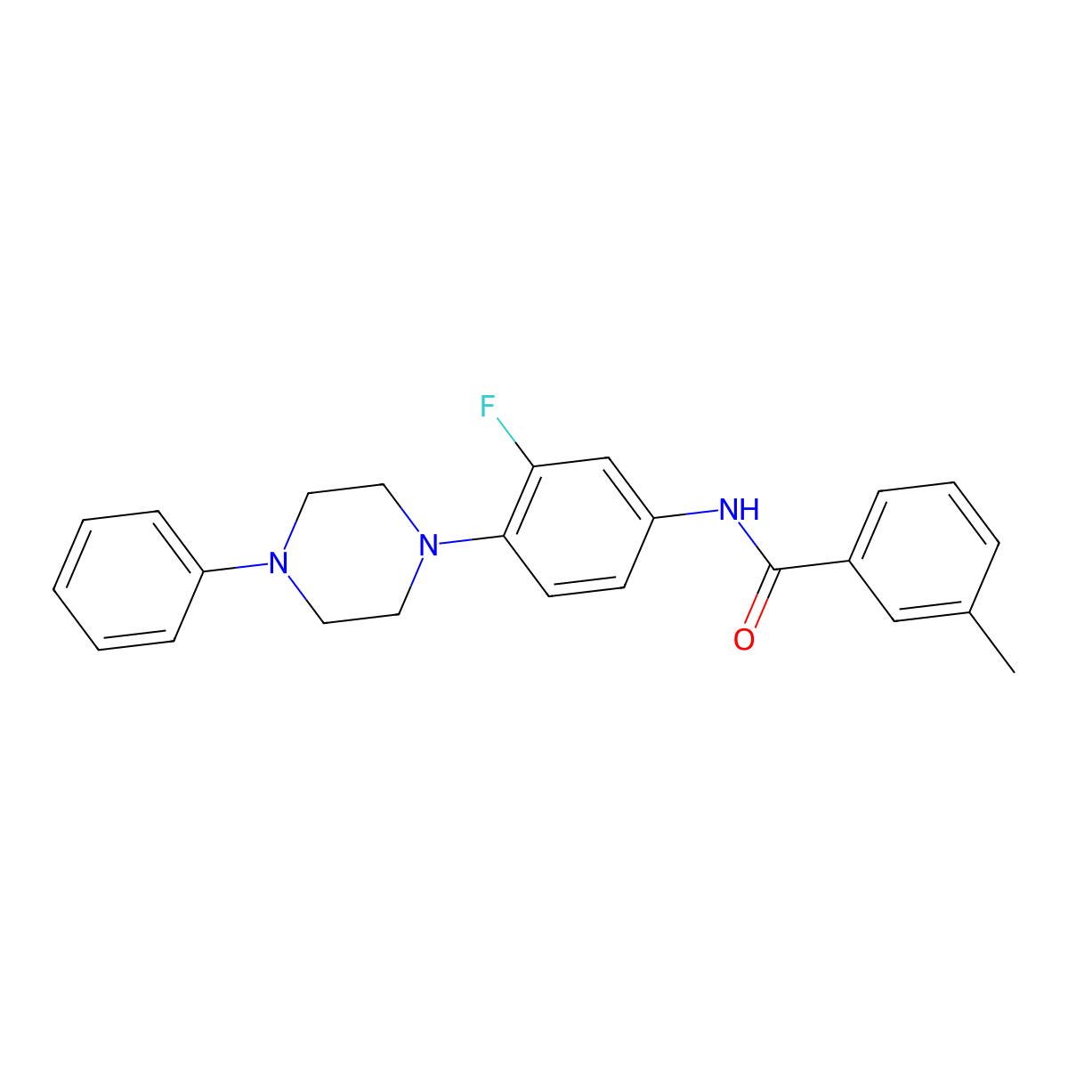 N-[3-fluoro-4-(4-phenylpiperazin-1-yl)phenyl]-3-methylbenzamide molecular structure, CAS 478079-62-8