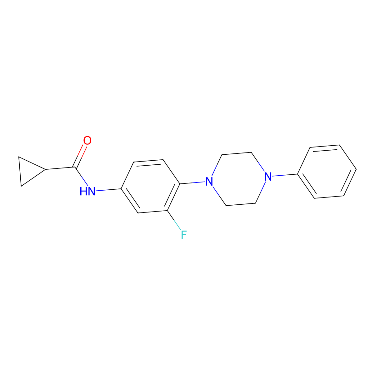 N-[3-fluoro-4-(4-phenylpiperazin-1-yl)phenyl]cyclopropanecarboxamide molecular structure, CAS 478079-64-0