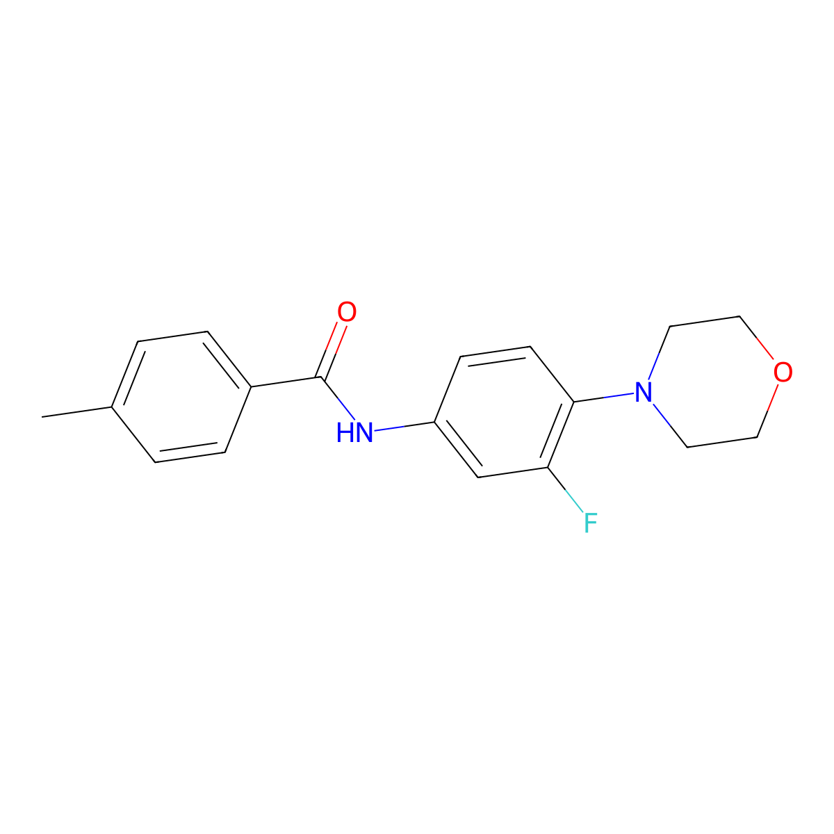 N-(3-fluoro-4-morpholinophenyl)-4-methylbenzenecarboxamide molecular structure, CAS 478079-67-3