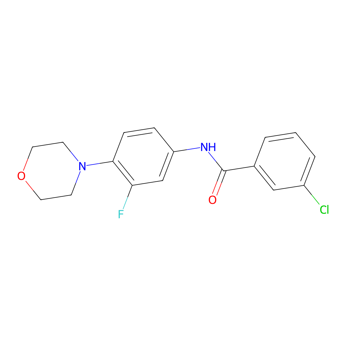 3-chloro-N-(3-fluoro-4-morpholinophenyl)benzenecarboxamide molecular structure, CAS 478079-68-4