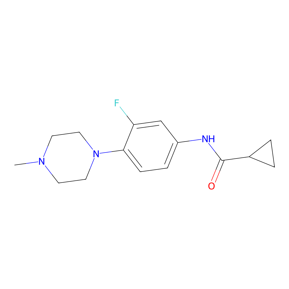 N-[3-fluoro-4-(4-methylpiperazin-1-yl)phenyl]cyclopropanecarboxamide molecular structure, CAS 478079-69-5