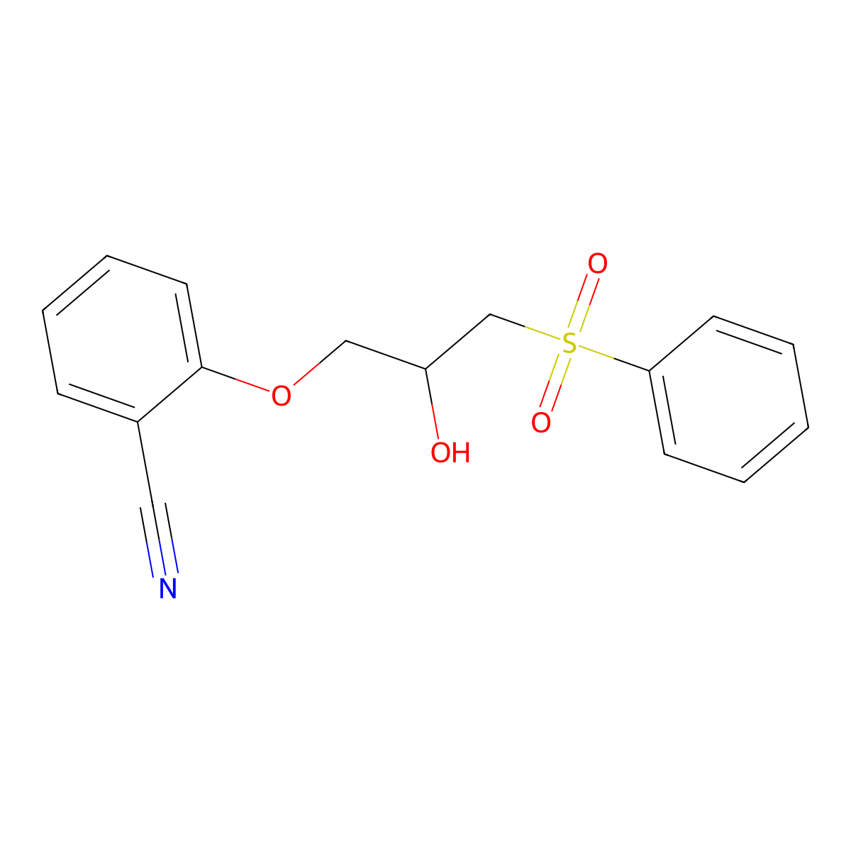 2-[3-(Benzenesulfonyl)-2-hydroxypropoxy]benzonitrile molecular structure, CAS 478079-74-2