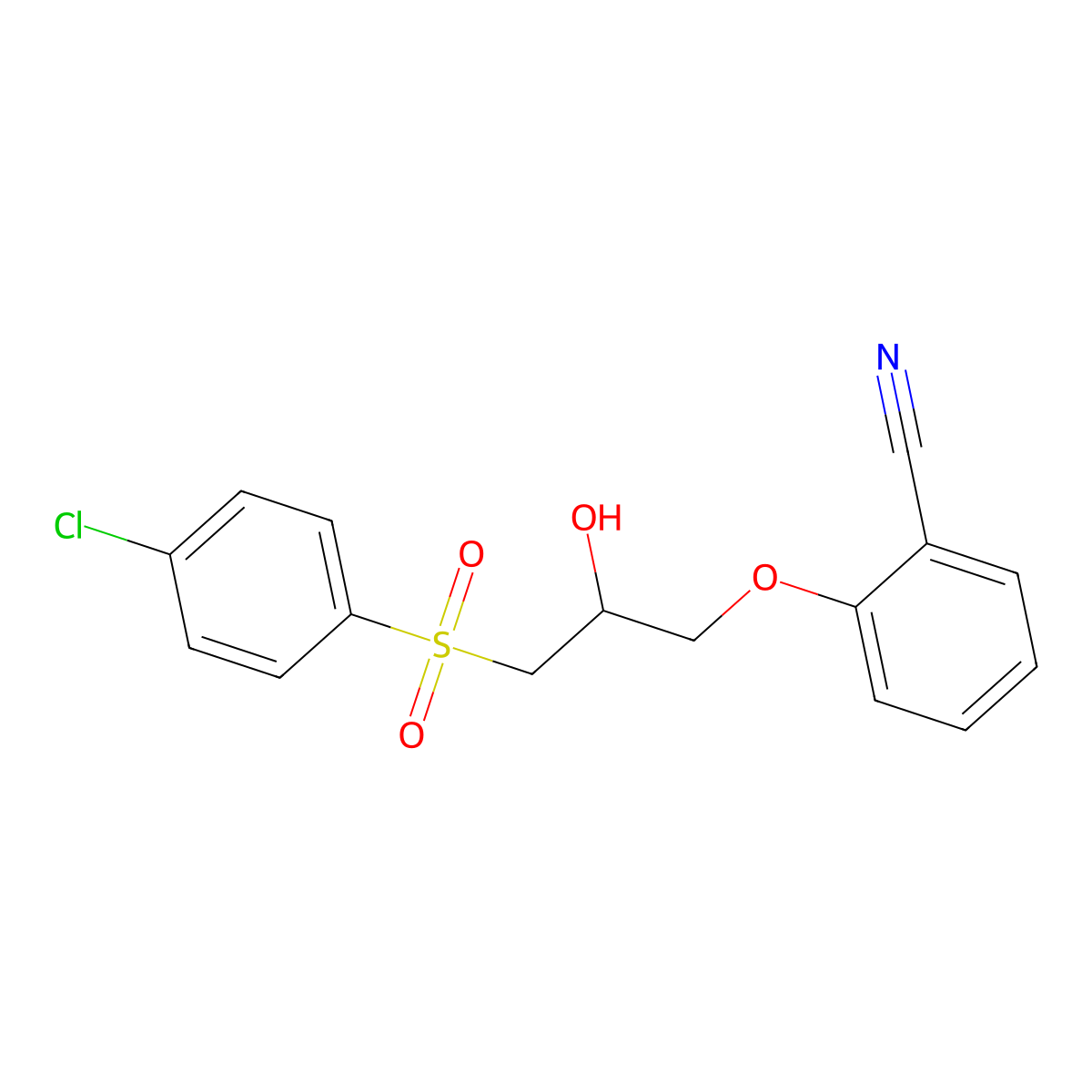 2-{3-[(4-Chlorophenyl)sulfonyl]-2-hydroxypropoxy}benzenecarbonitrile molecular structure, CAS 478079-76-4