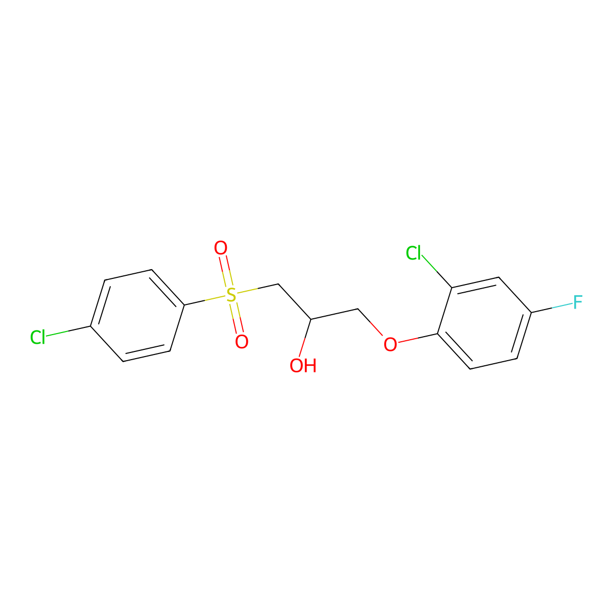 1-(2-Chloro-4-fluorophenoxy)-3-[(4-chlorophenyl)sulfonyl]-2-propanol molecular structure, CAS 478079-78-6