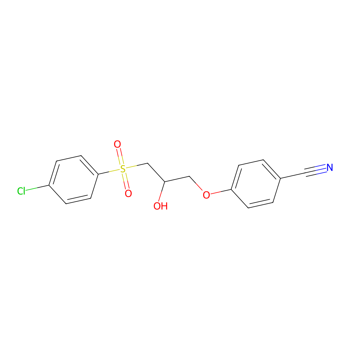 4-{3-[(4-Chlorophenyl)sulfonyl]-2-hydroxypropoxy}benzenecarbonitrile molecular structure, CAS 478079-79-7