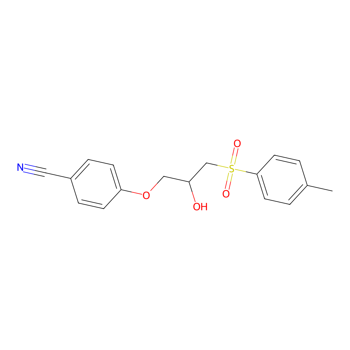 4-{2-Hydroxy-3-[(4-methylphenyl)sulfonyl]propoxy}benzenecarbonitrile molecular structure, CAS 478079-81-1