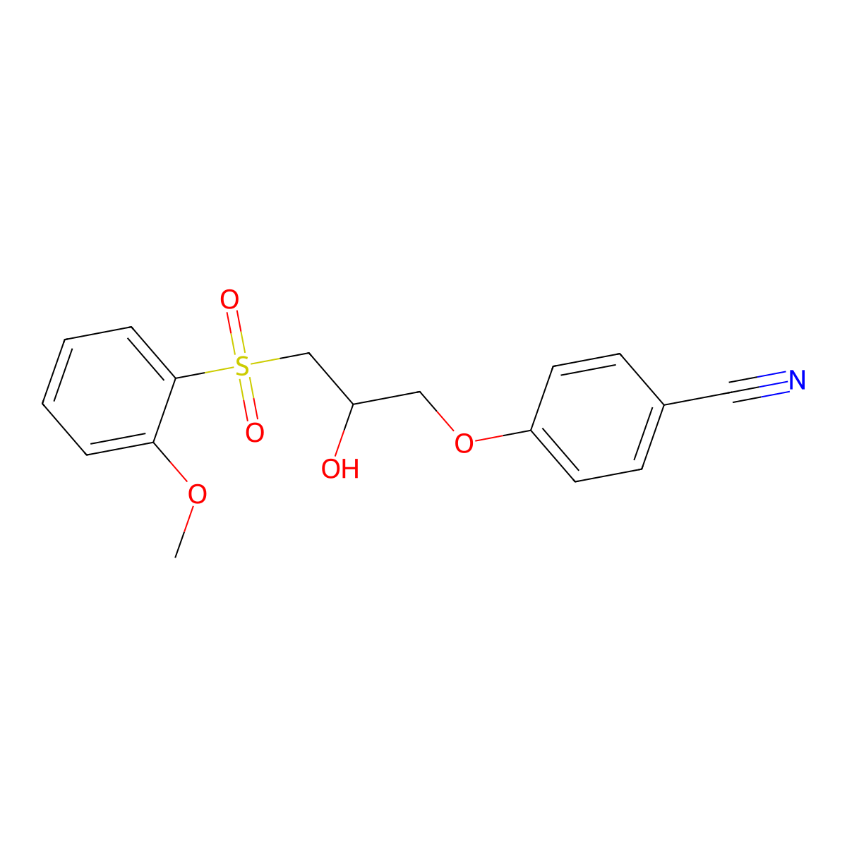 4-{2-Hydroxy-3-[(2-methoxyphenyl)sulfonyl]propoxy}benzenecarbonitrile molecular structure, CAS 478079-82-2