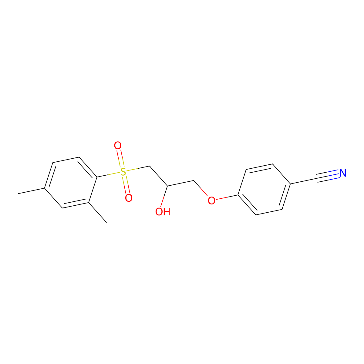 4-{3-[(2,4-Dimethylphenyl)sulfonyl]-2-hydroxypropoxy}benzenecarbonitrile molecular structure, CAS 478079-83-3