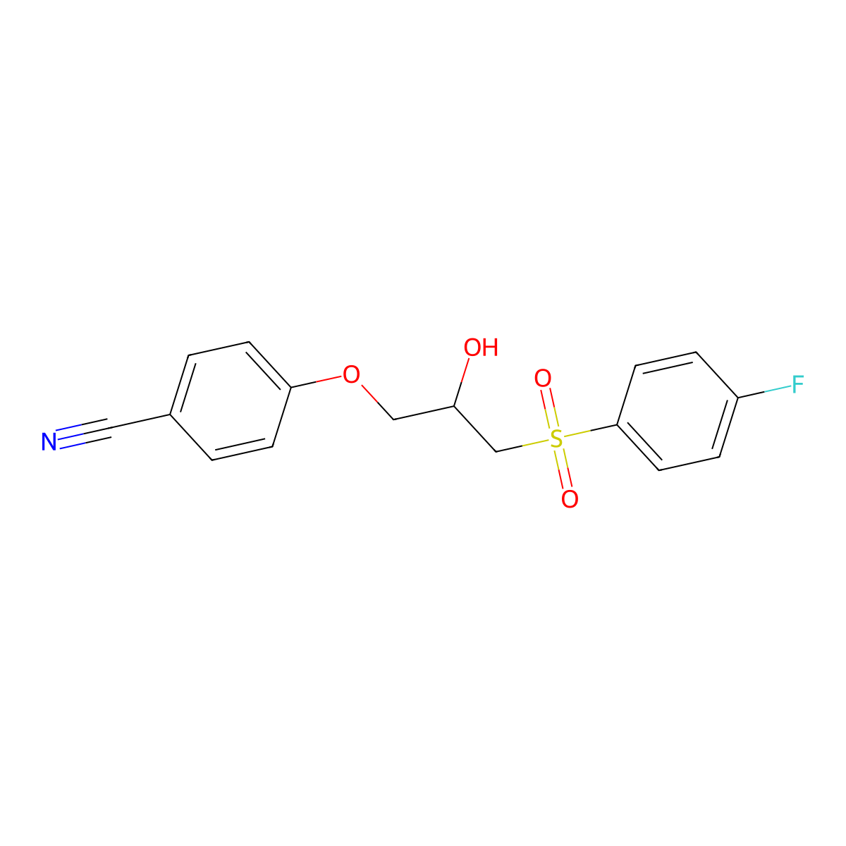 4-{3-[(4-Fluorophenyl)sulfonyl]-2-hydroxypropoxy}benzenecarbonitrile molecular structure, CAS 478079-84-4