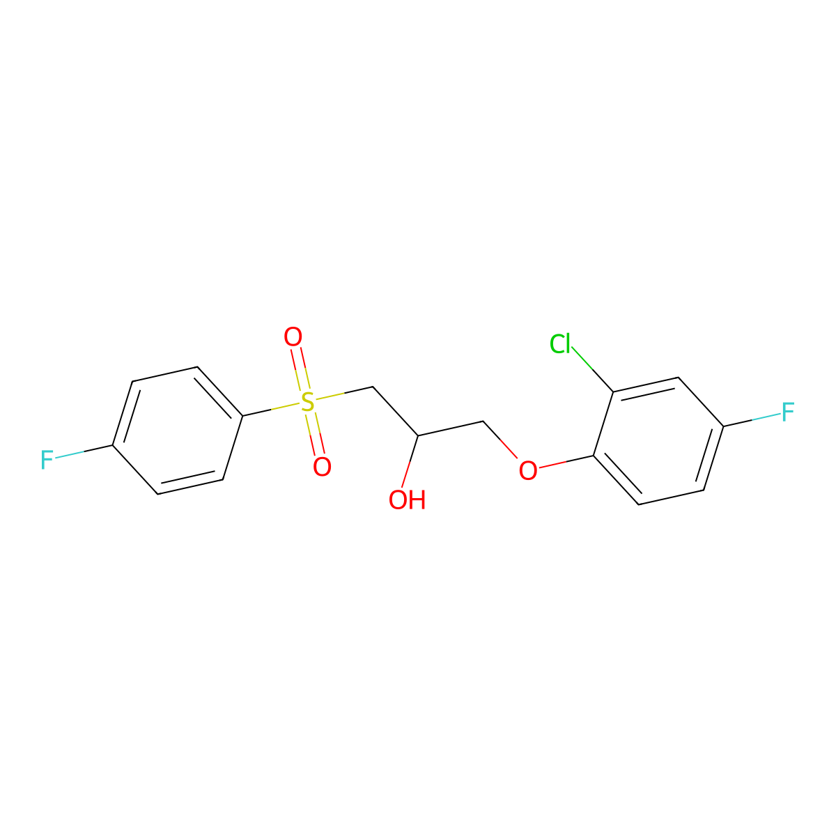 1-(2-Chloro-4-fluorophenoxy)-3-[(4-fluorophenyl)sulfonyl]-2-propanol molecular structure, CAS 478079-85-5