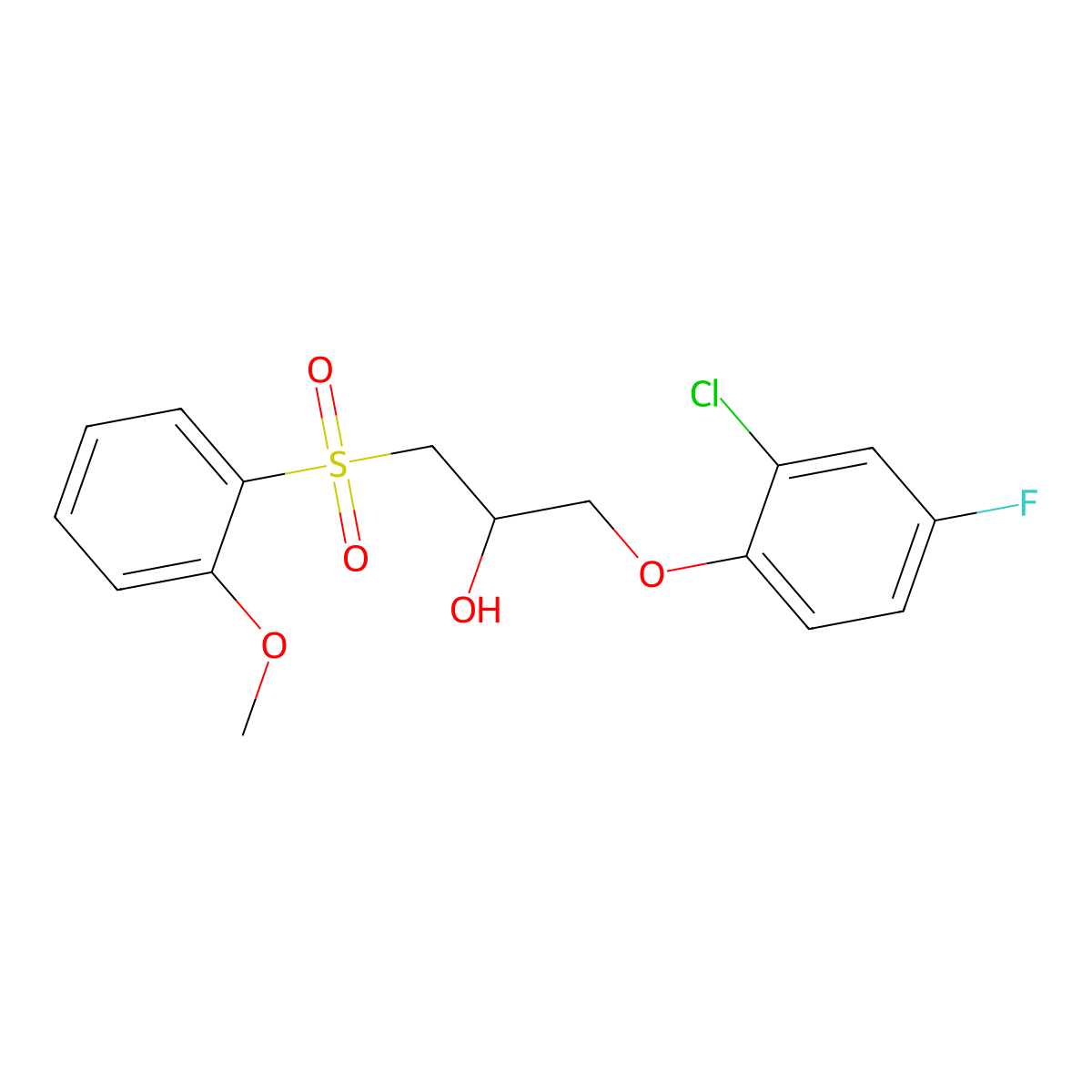 1-(2-Chloro-4-fluorophenoxy)-3-[(2-methoxyphenyl)sulfonyl]-2-propanol molecular structure, CAS 478079-88-8
