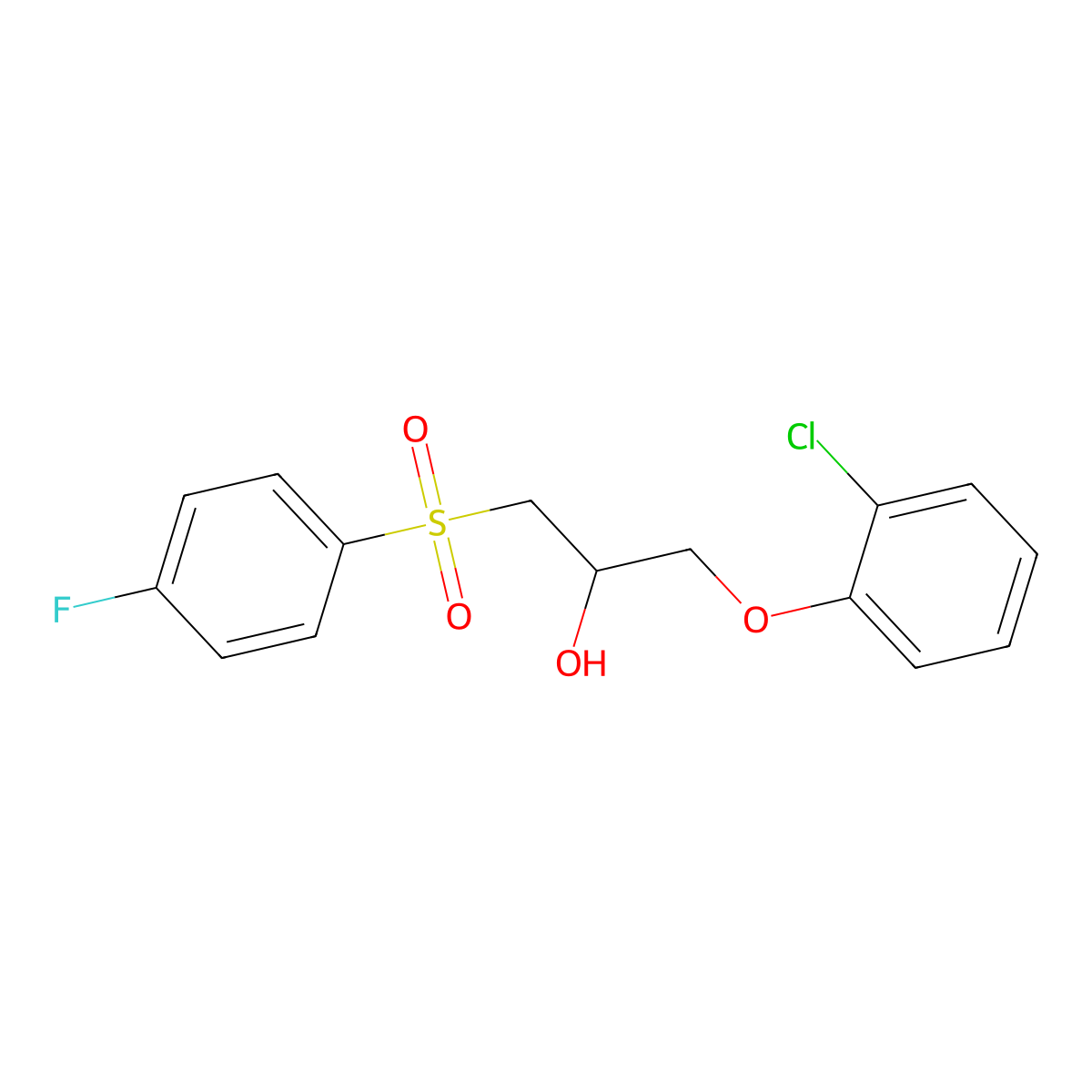 1-(2-Chlorophenoxy)-3-[(4-fluorophenyl)sulfonyl]-2-propanol molecular structure, CAS 478079-91-3