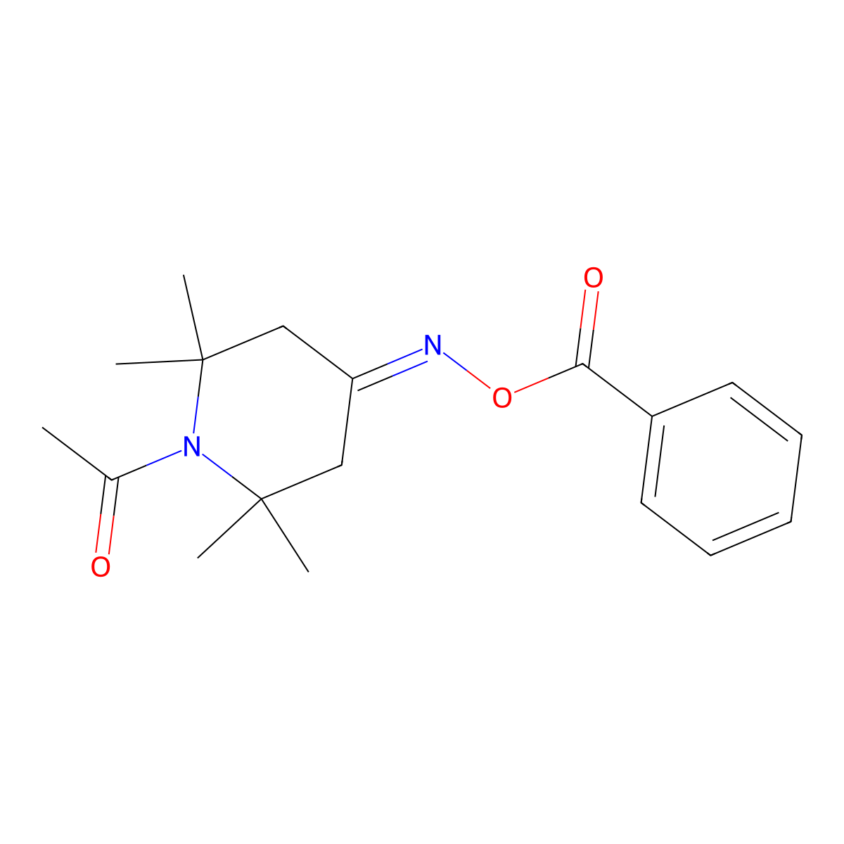 1-{4-[(Benzoyloxy)imino]-2,2,6,6-tetramethylpiperidino}-1-ethanone molecular structure, CAS 478079-92-4