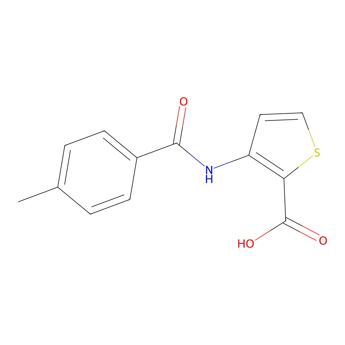 3-[(4-Methylbenzoyl)amino]-2-thiophene-carboxylic acid molecular structure, CAS 478080-03-4