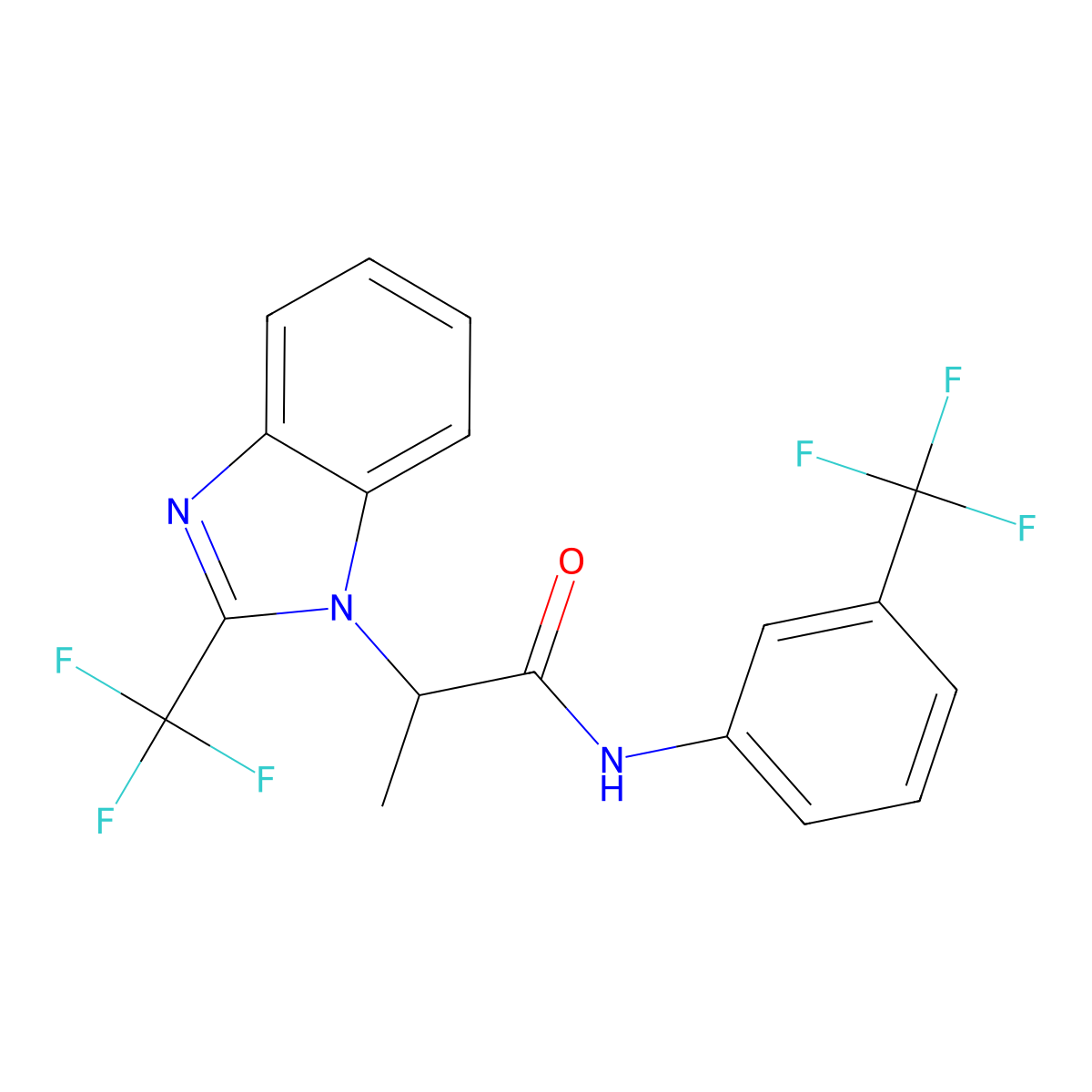 2-[2-(trifluoromethyl)-1H-1,3-benzimidazol-1-yl]-N-[3-(trifluoromethyl)phenyl]propanamide molecular structure, CAS 478080-07-8