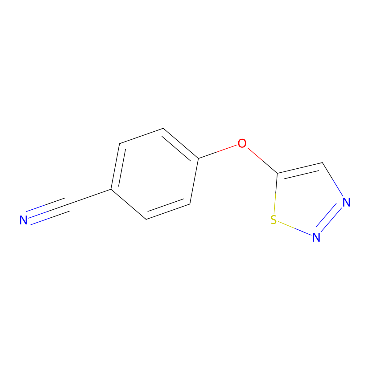 4-(1,2,3-Thiadiazol-5-yloxy)benzonitrile molecular structure, CAS 478080-09-0