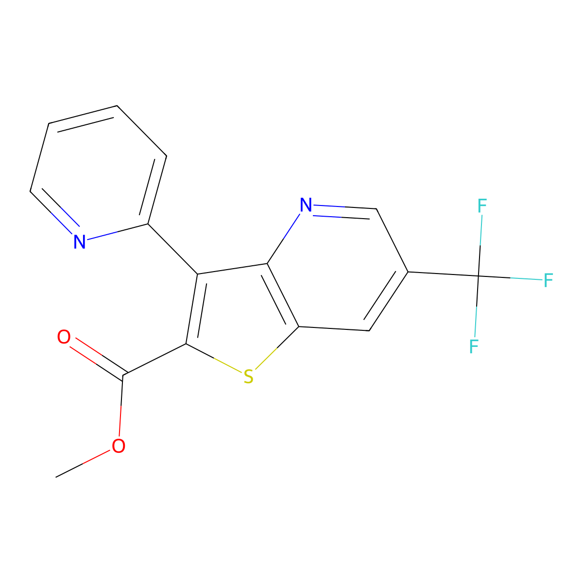 Methyl 3-(2-pyridinyl)-6-(trifluoromethyl)thieno[3,2-b]pyridine-2-carboxylate molecular structure, CAS 478080-11-4