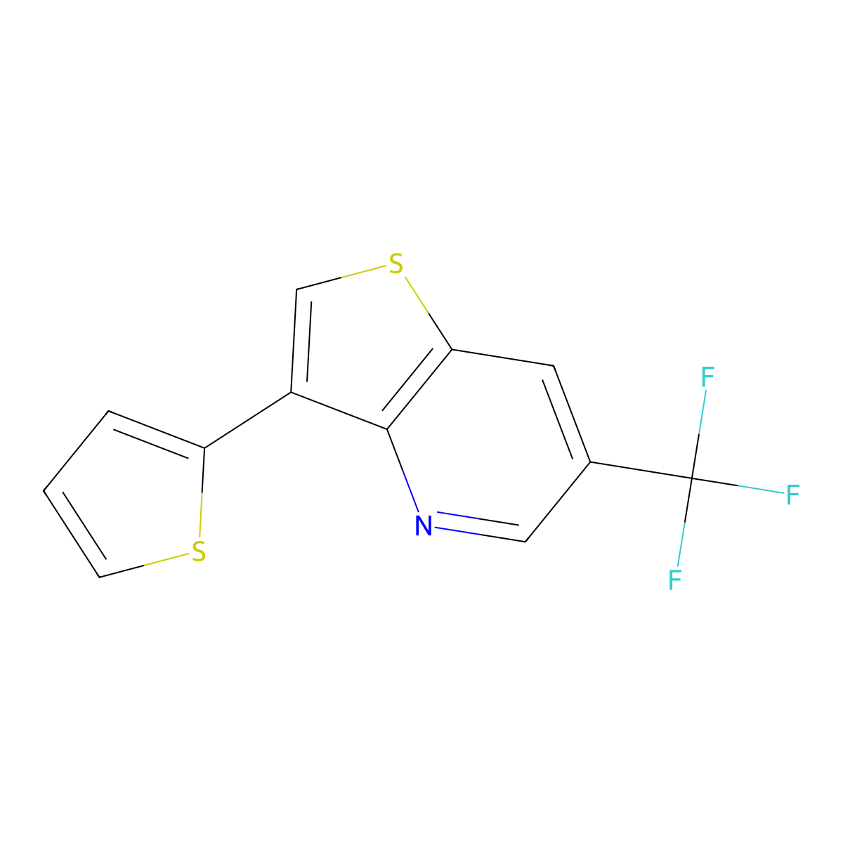 3-(2-Thienyl)-6-(trifluoromethyl)thieno[3,2-b]pyridine molecular structure, CAS 478080-15-8
