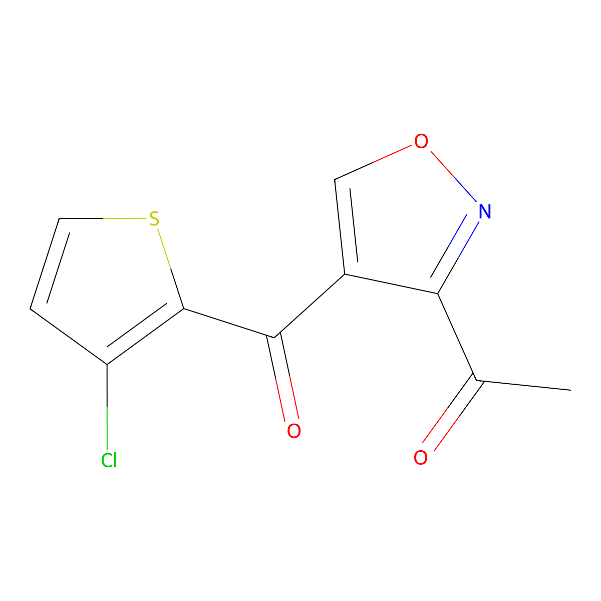 1-(4-((3-Chloro-2-thienyl)carbonyl)-3-isoxazolyl)-1-ethanone molecular structure, CAS 478080-17-0