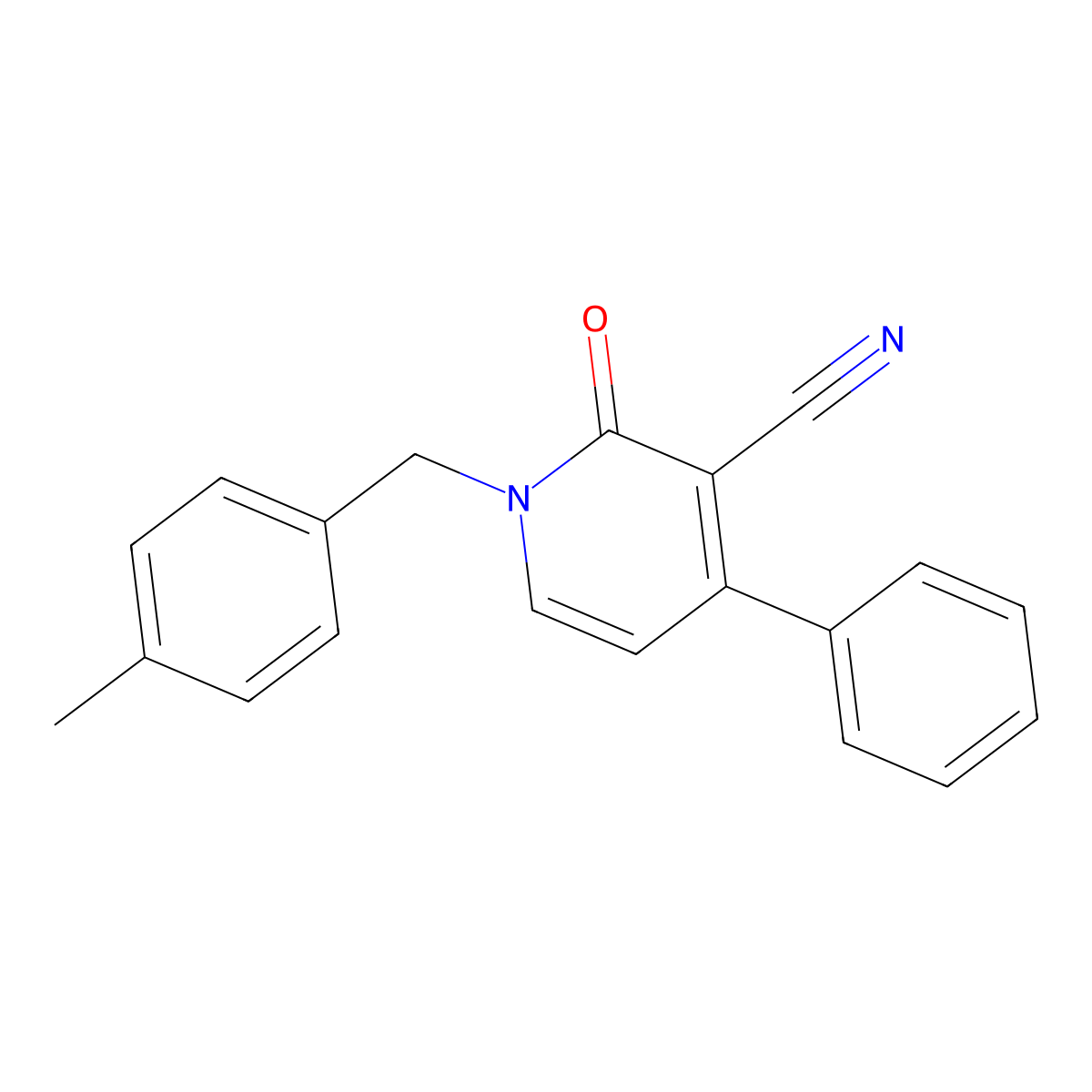 1-(4-Methylbenzyl)-2-oxo-4-phenyl-1,2-dihydro-3-pyridinecarbonitrile molecular structure, CAS 478080-26-1