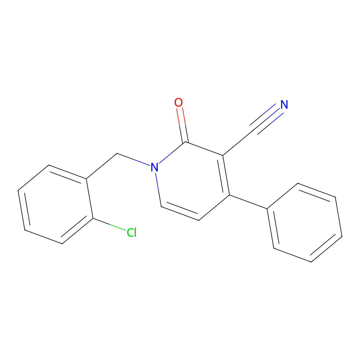 1-(2-Chlorobenzyl)-2-oxo-4-phenyl-1,2-dihydro-3-pyridinecarbonitrile molecular structure, CAS 478080-27-2