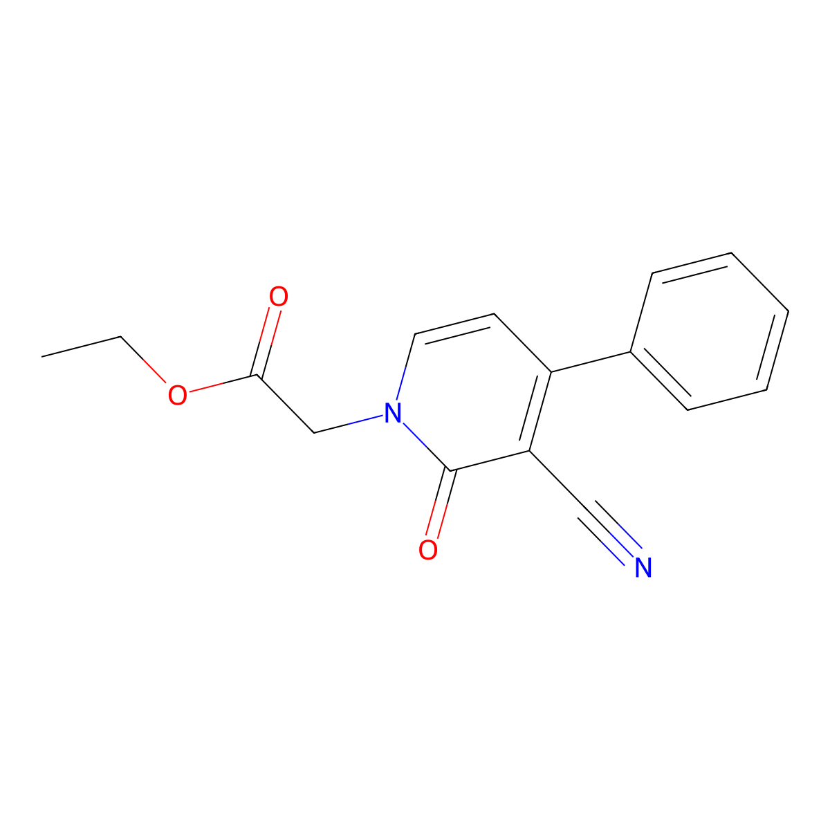 ethyl 2-[3-cyano-2-oxo-4-phenyl-1(2H)-pyridinyl]acetate molecular structure, CAS 478080-30-7