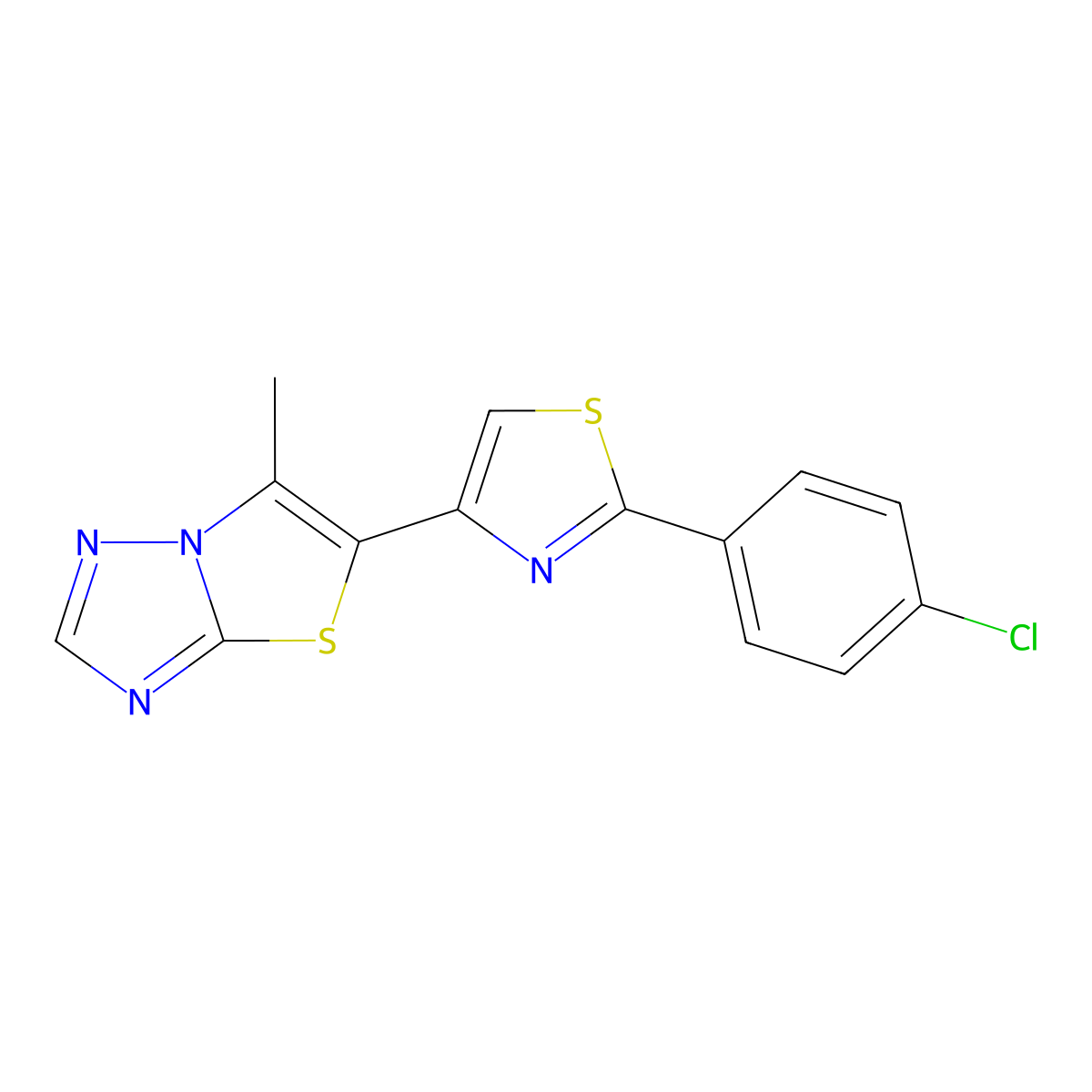 5-[2-(4-Chlorophenyl)-1,3-thiazol-4-yl]-6-methyl[1,3]thiazolo[3,2-b][1,2,4]triazole molecular structure, CAS 478080-31-8