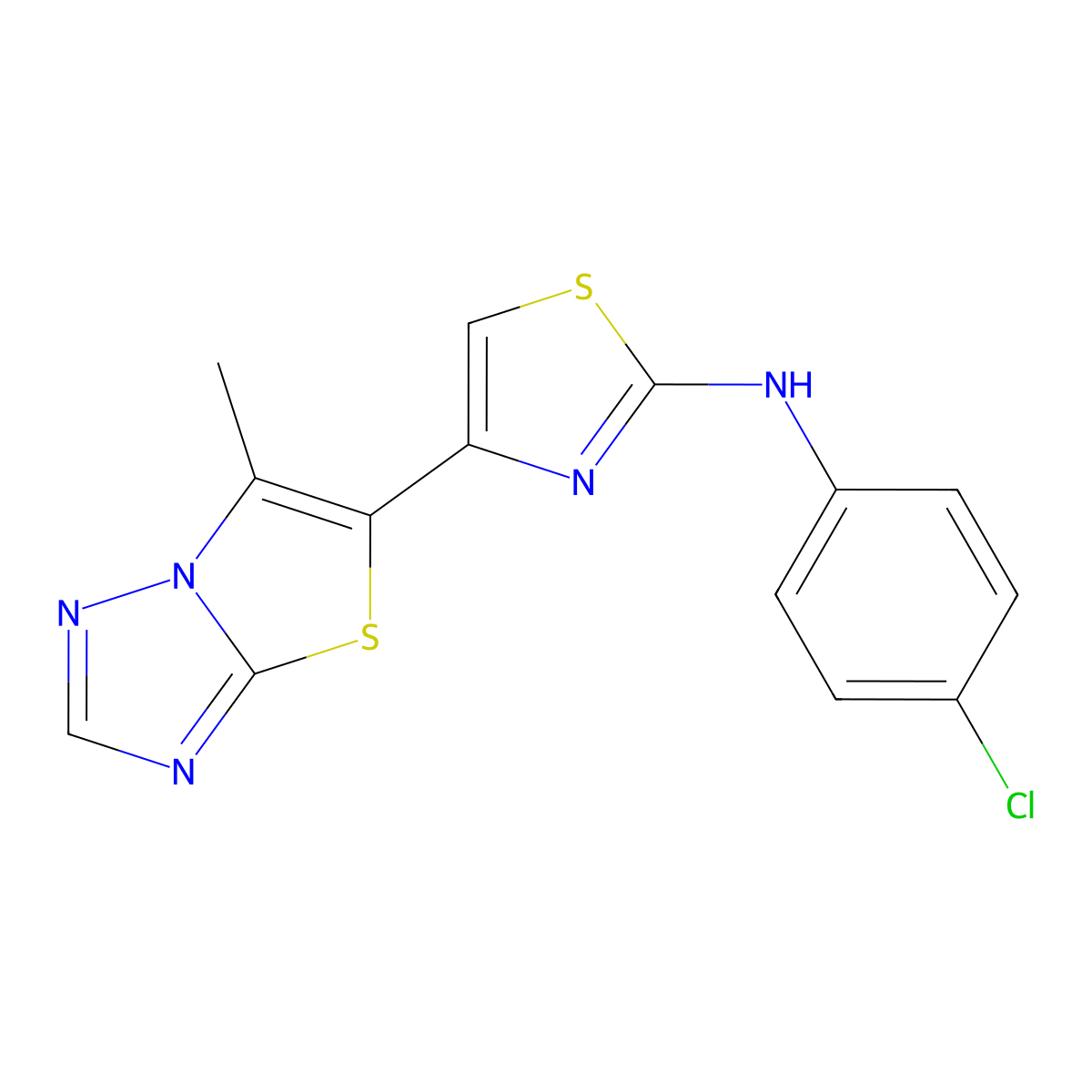 N-(4-chlorophenyl)-4-(6-methyl[1,3]thiazolo[3,2-b][1,2,4]triazol-5-yl)-1,3-thiazol-2-amine molecular structure, CAS 478080-34-1