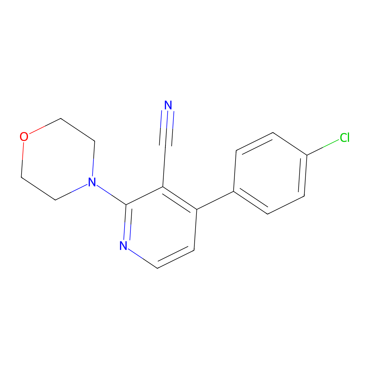 4-(4-Chlorophenyl)-2-(4-morpholinyl)-3-pyridinecarbonitrile molecular structure, CAS 478080-41-0